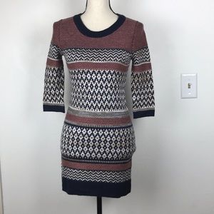 Pink Rose Sweater Dress